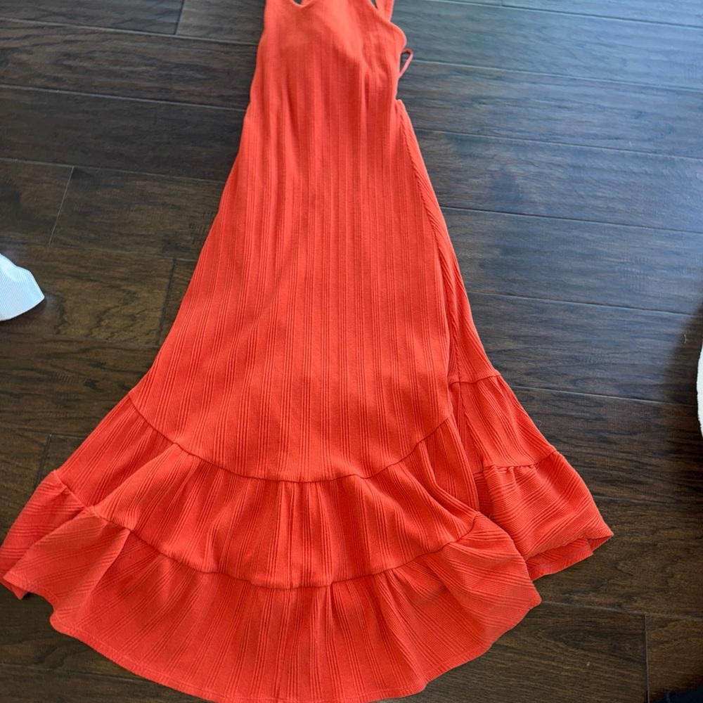 Free People Red/ Orange Knit Dress